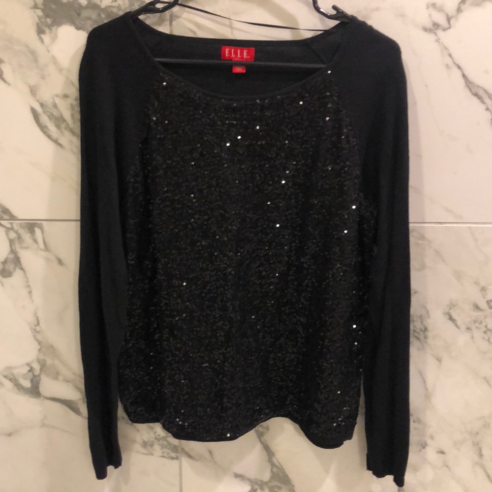 Black sequence sweater